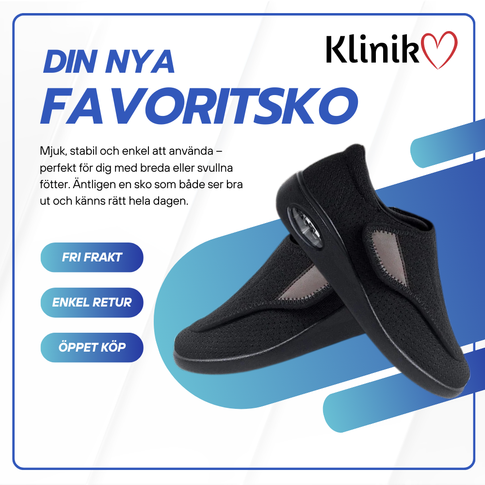 Ortopediskt sko - Utvecklad för Breda & Svullna Fötter